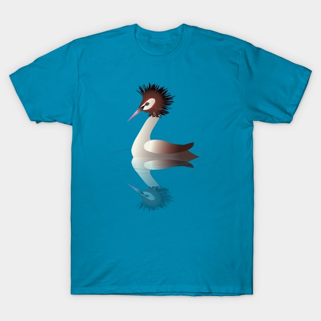 Great crested grebe T-Shirt by Bwiselizzy